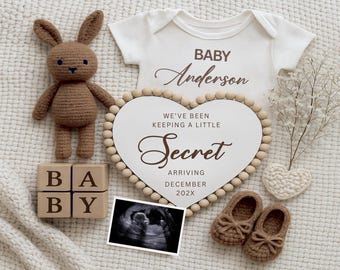 Pregnancy Announcement Template Digital Pregnancy Announcement Baby Announcement Instant Download Editable Baby Announcement Secret