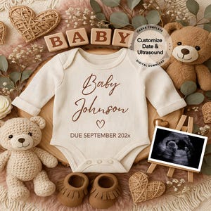 Baby Girl Schwangerschaftansage Digital, Mädchen Babymitteilung, Baby offenbaren, Social Media offenbaren, sofortiger Download Canva Vorlage