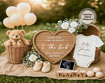 Editable Religious Pregnancy Announcement Christian Pregnancy Announcement Digital Download Revealing Baby Instagram Canva Template