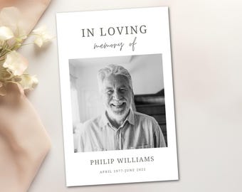 Minimalist Funeral Program Template Printable Celebration Of Life Program Simple Order Of Service Funeral Editable Memorial Program Template