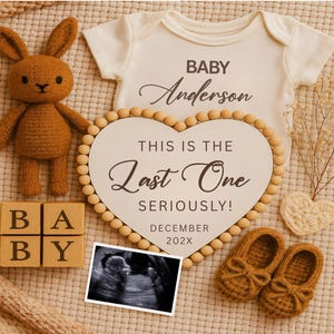 Last One Neutral Pregnancy Announcement Digital Boho Baby Announcement Editable Social Media Pregnancy Announcement Digital Pregnancy Reveal