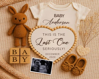Last One Neutral Pregnancy Announcement Digital Boho Baby Announcement Editable Social Media Pregnancy Announcement Digital Pregnancy Reveal