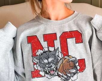 vintage NC State Wolfpack Crewneck : sweat-shirt de football universitaire ACC