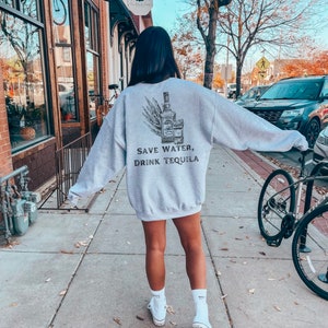 Sweat-shirt alcoolisé de style occidental à la mode « Save Water Drink Tequila », chemise de style occidental, sweat-shirt Coors Cowboy, cadeau d’amant de tequila