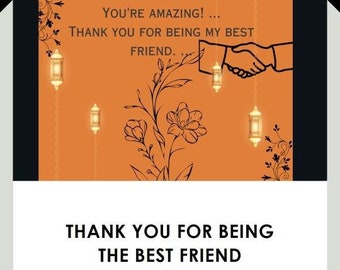 Forever Grateful: Friendship Appreciation Card , friendshipday card , thank you card , happy friendship day , thank you card for friend .