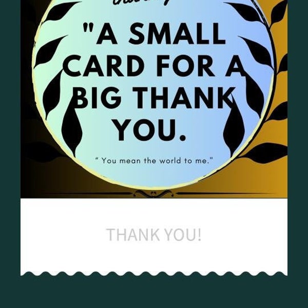 Heartfelt Thanks: A Universal Thank You Card , thank you card for her /him  , thank you greeting card best for giving someone , thanks lines