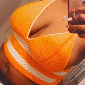 Striped Crop Top with Accent Color