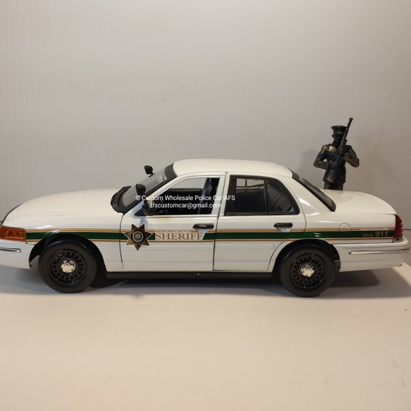 1:18 Diecast Ford Crown Bedford County Sheriff Police Model Car / Custom Police Car AFS /Custom Art Foam Stam AFS