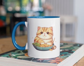 Custom Ceramic Coffee Mug | 11oz Mug with C-Handle | Best Travel Coffee Mugs | Best Coffee Mug to Keep Coffee Hot | Cat Mug | Gifts for Him