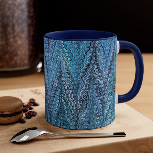 Marbled Art Accent Coffee Mug, 11oz - Midnight