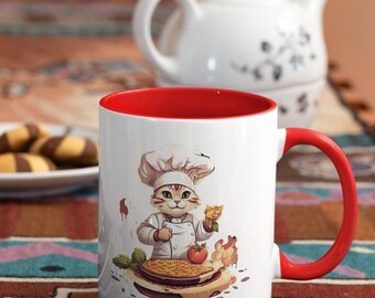 Accent Coffee Mug - Pisi Mama Mia Pizza Chef, 11oz Coffee Mug with C-Handle, Coffee Mug for Travel, Funny Pizza Lover Mug, Coffee Lover Gift