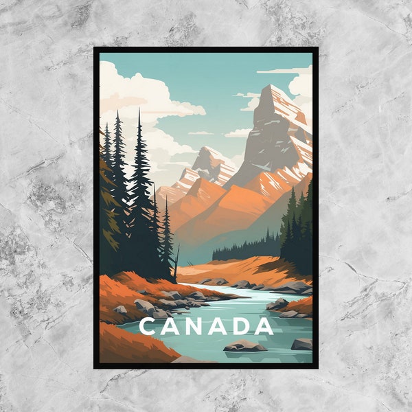 Affiche du Canada, Affiche de voyage rétro, Impression de voyage, Art mural, œuvre d’art vintage, Impression du Canada, Tailles multiples, NON ENCADRÉ