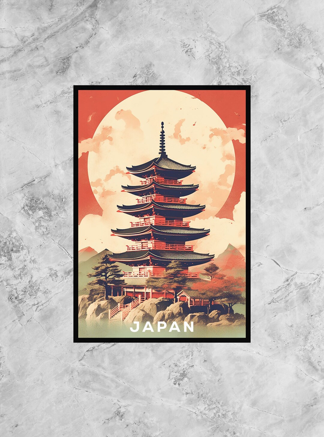 Japan Wall Art Poster, Japanese Art, Retro Wall Decor, Japan Poster