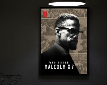 マルコムXを殺したのは誰? (2020) 映画ポスター 映画プリント、ヒップホップ映画ポスター、ウォールアート、部屋の装飾、家の装飾、オフィスの装飾、ギフト