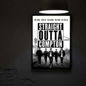 ストレイト・アウタ・コンプトン (2015) 映画ポスター 映画プリント、ヒップホップ映画ポスター、ウォールアート、部屋の装飾、ホームデコレーション、アートポスター、オフィスの装飾