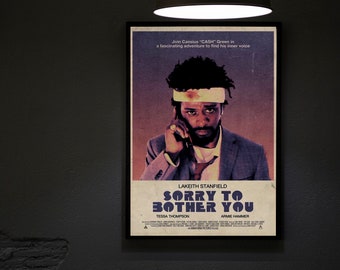 Sorry To Bother You (2018) 映画ポスター 映画プリント、ヒップホップ映画ポスター、ウォールアート、部屋の装飾、家の装飾、オフィスの装飾、ギフト