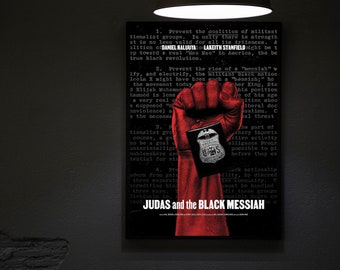 ジューダス＆ブラックメサイア（2021）映画ポスター映画プリント、ヒップホップ映画ポスター、ウォールアート、部屋の装飾、家の装飾、オフィスの装飾、ギフト