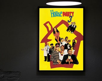 House Party 3 (1994) Impressão de pôster de filme, pôsteres de filmes de hip hop, arte de parede, decoração de quarto, decoração de casa, pôster de arte para presente, decoração de escritório