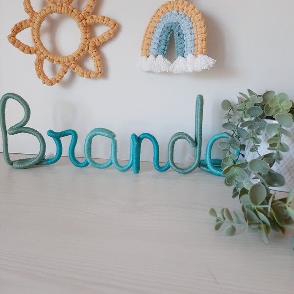 Name writing, macrame wire name, birth gift, birthday, baptism, communion, bedroom decoration, pregnancy