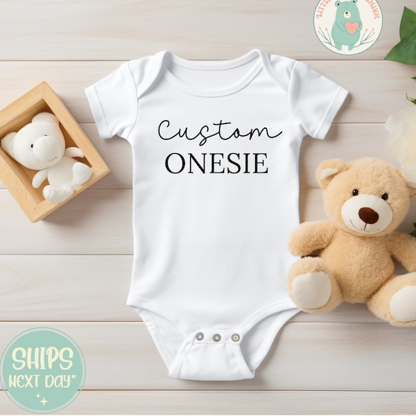 Custom Baby Onesie® Personalized Onesie® Pregnancy Announcement Onesie® Baby Shower Gift Custom Baby Girl and Baby Boy Bodysuits for Newborn