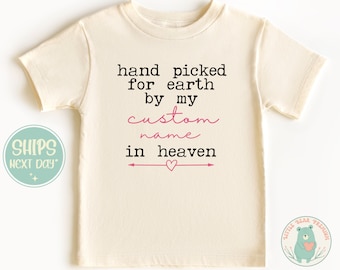 Handpicked For Earth Custom Onesie®, In Heaven Bodysuit, Personalized Announcement Baby Onesie®