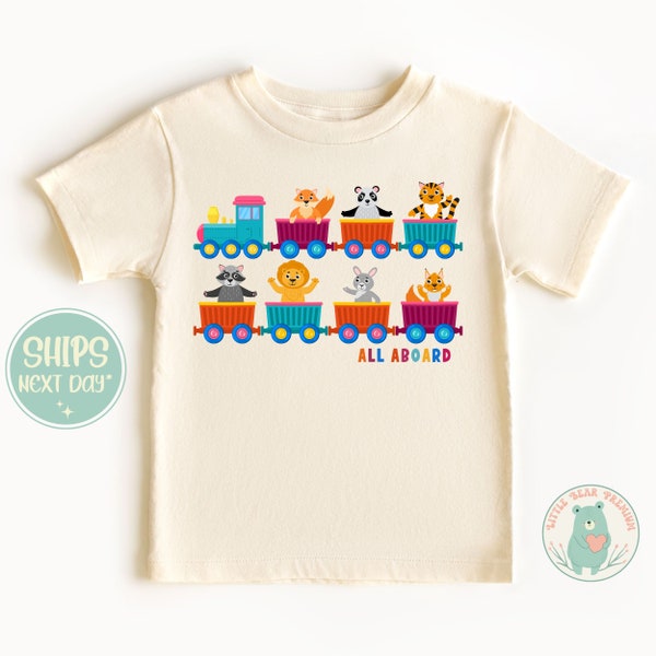 Whimsical Train Tshirt for Children Tee, Train Kids Tshirt, All Aboard, Choo Choo, Chugga, Kids Vehicle Shirt, Toddler Train, Birthday Shirt