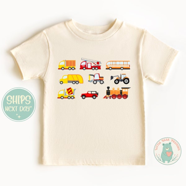 Lots of Vehicles T-shirt, Firetruck School Bus Construction Trucks Car Toddler Shirt, Truck Lover Baby Onesie®, Toddlers, and Youth Vehicles