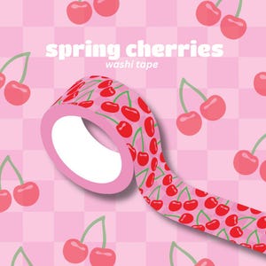 Washi-tape lente-kersen | Funky washitape | Kleurrijke tape | Decoratieve tape | Kpop-washi-tape | Kpop-deco | Kpop-handel: