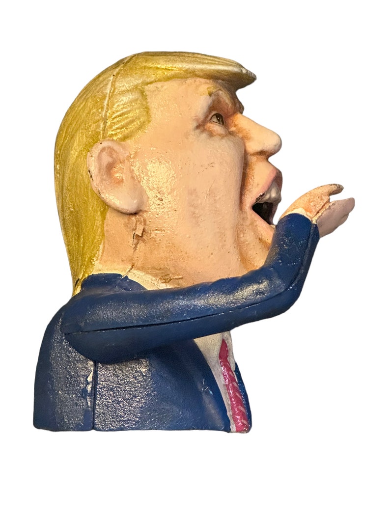 Donald Trump Vintage Mechanical Cast Iron Money Box image 5