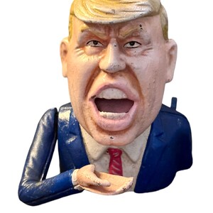 Donald Trump Vintage Mechanical Cast Iron Money Box image 1