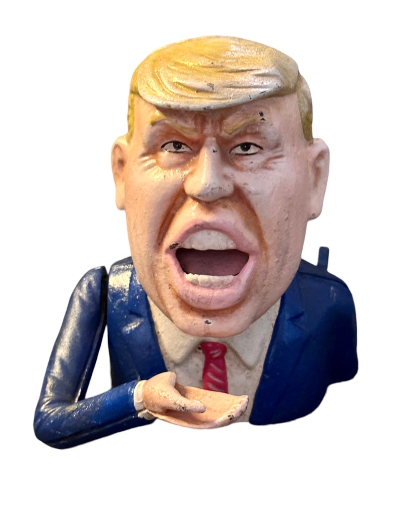 Donald Trump Vintage Mechanical Cast Iron Money Box image 1