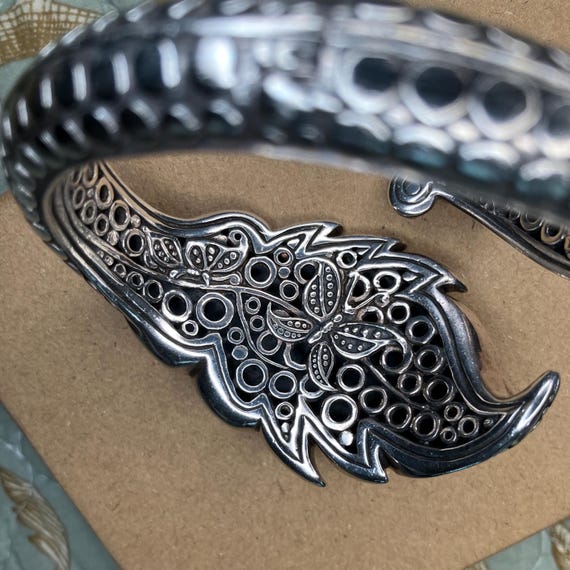 John Hardy Sterling Silver Leaf Cuff Bracelet - image 8