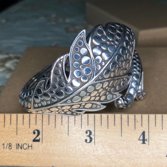 John Hardy Sterling Silver Leaf Cuff Bracelet - image 5