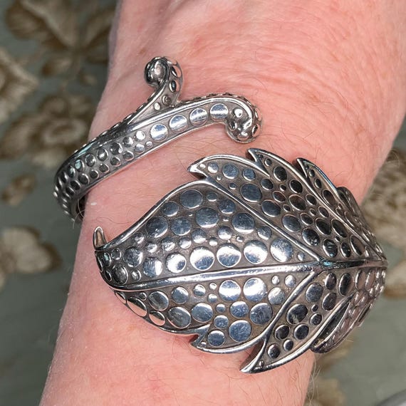 John Hardy Sterling Silver Leaf Cuff Bracelet - image 2