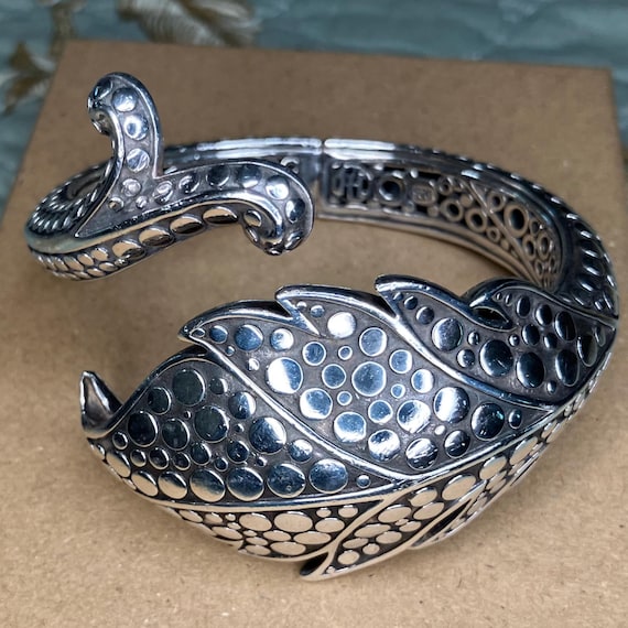 John Hardy Sterling Silver Leaf Cuff Bracelet - image 1