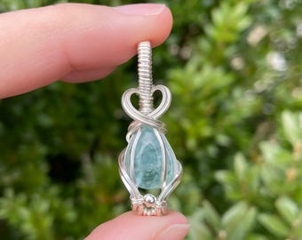 Little Aquamarine Wire Wrapped Necklace