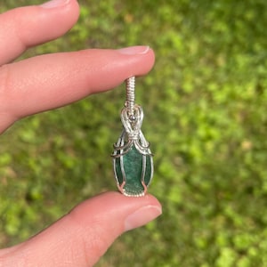 Little Faceted Emerald Wire Wrapped Necklace