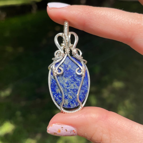 Lapis Lazuli Wire Wrapped Necklace