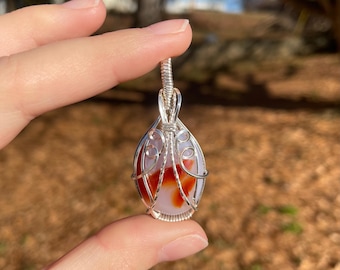 Agate Wire Wrapped Necklace