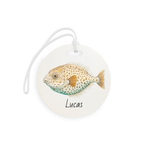 Personalisierter Kugelfisch-Gepäckanhänger, Reisetasche-Anhänger, Reisetasche, Sporttasche, Rucksack, Gepäckanhänger, Pooltasche, ID-Anhänger