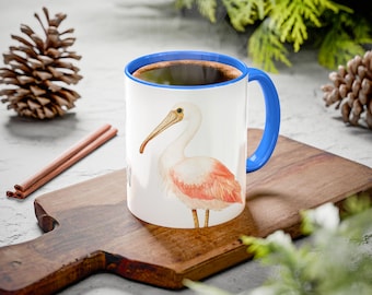 Funny Spoonbill Mug, Colorful Coffee Cup for Hustlers, Bird Lover Gift, Novelty Tea Mug, Unique Animal Print Cup, Kitchen Drinkware, Gift