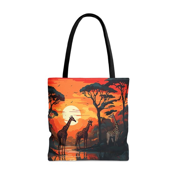 Safari Tote Bag Vacation Tote Boat Tote Beach Tote Giraffe Print Tote AOP Giraffe Fur Print Reusable Bag Grocery Bag Etsy