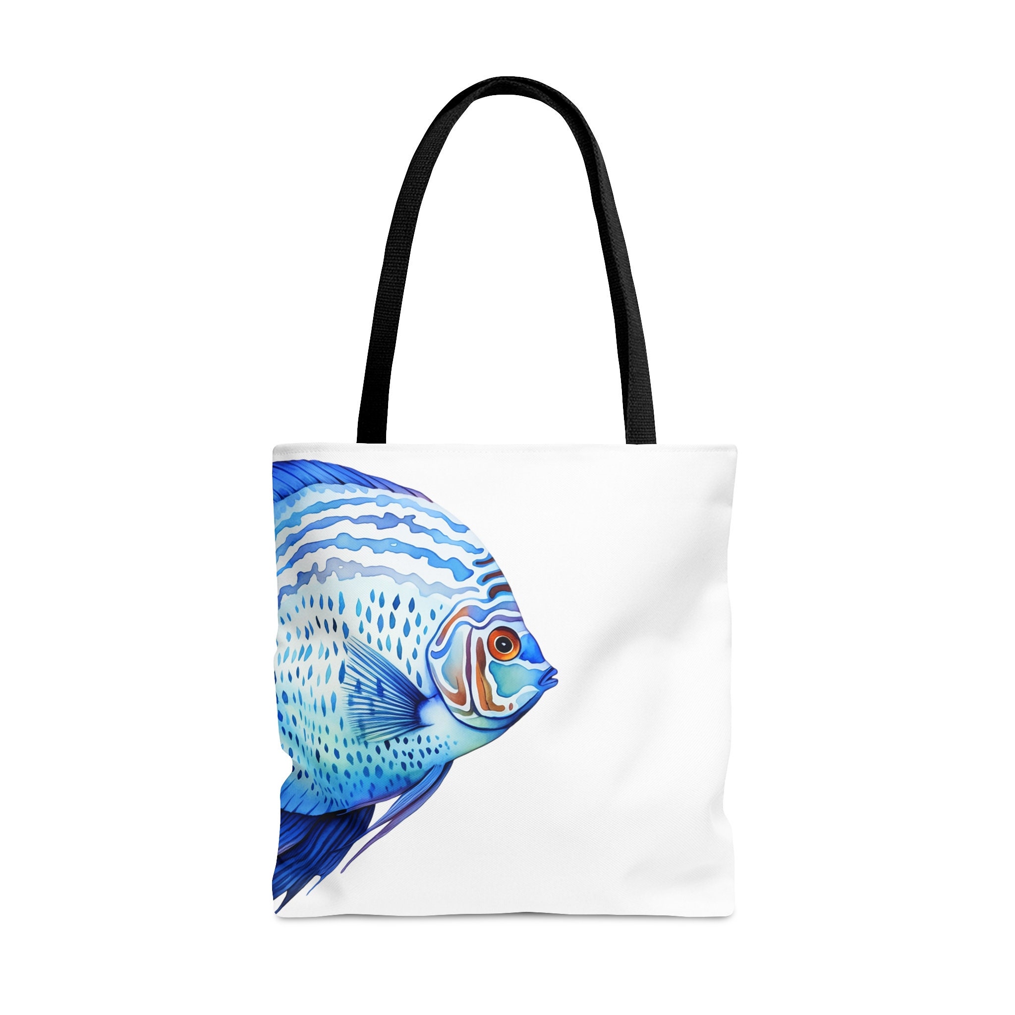 Tropical Discus FishTote Bag, Boat Tote, Vacay bag, Gift for her, Library Bag, Book Bag, Reusable Bag, Holiday gift bag, Travel Bag
