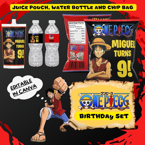 One Piece Birthday Set OnePiece Party Set One Piece Luffy
