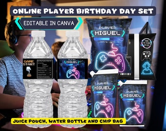 Online Player Gamer Chip Bag Giveaway Birthday Set