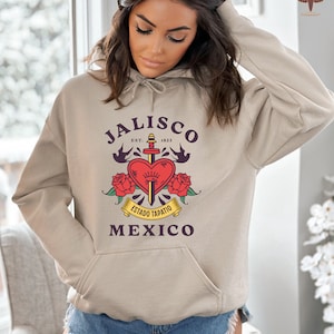 Jalisco Sweatshirt, Sueter Jalisco, Guadalajara, Tapatio, Mexican art sweatshirt, Jalisco hoodie, Mexicana, Gifts for Mexicans, Mexicana,