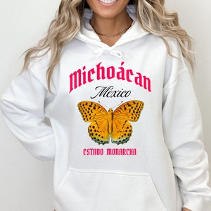 Michoacan Hoodie, Michoacan sweatshirt, Michoacana, Michoacano, Mexican art, Monarch hoodie, Monarcha sueter, Mexico indigenous, Mexicana