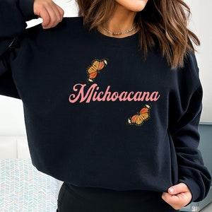 Michoacan woman&#39;s Sweatshirt, Michoacana sweater, Michoacan, Mexican art, Sueter Michoacan, gifts for Mexicans, Mexico, Mexicana, monarch