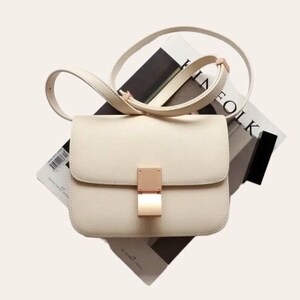 Echt glad leer Crossbody box Tassen Dames Schoudertas Kleine Hanbags Leren tas gestructureerde tas afbeelding 10