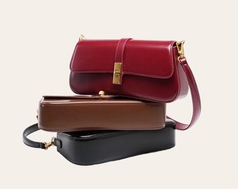 Leren Crossbody Box Vierkante Tassen Dames Schoudertas Kleine Hanbags Leren tas gestructureerde tas